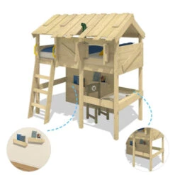 Lit Mezzanine Wickey CrAzY Island -Boutique De Jouets wickey crazy island natur 630833 3 2 1